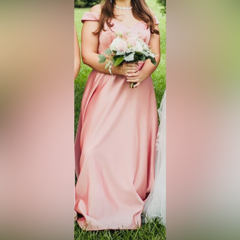 Long pink evening gown